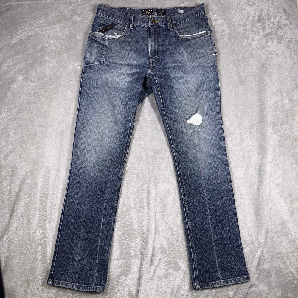 Ariat Rebar M4 Relaxed Fit Bootcut Blue Jeans Mens 32x32 Cowboy Western Wear